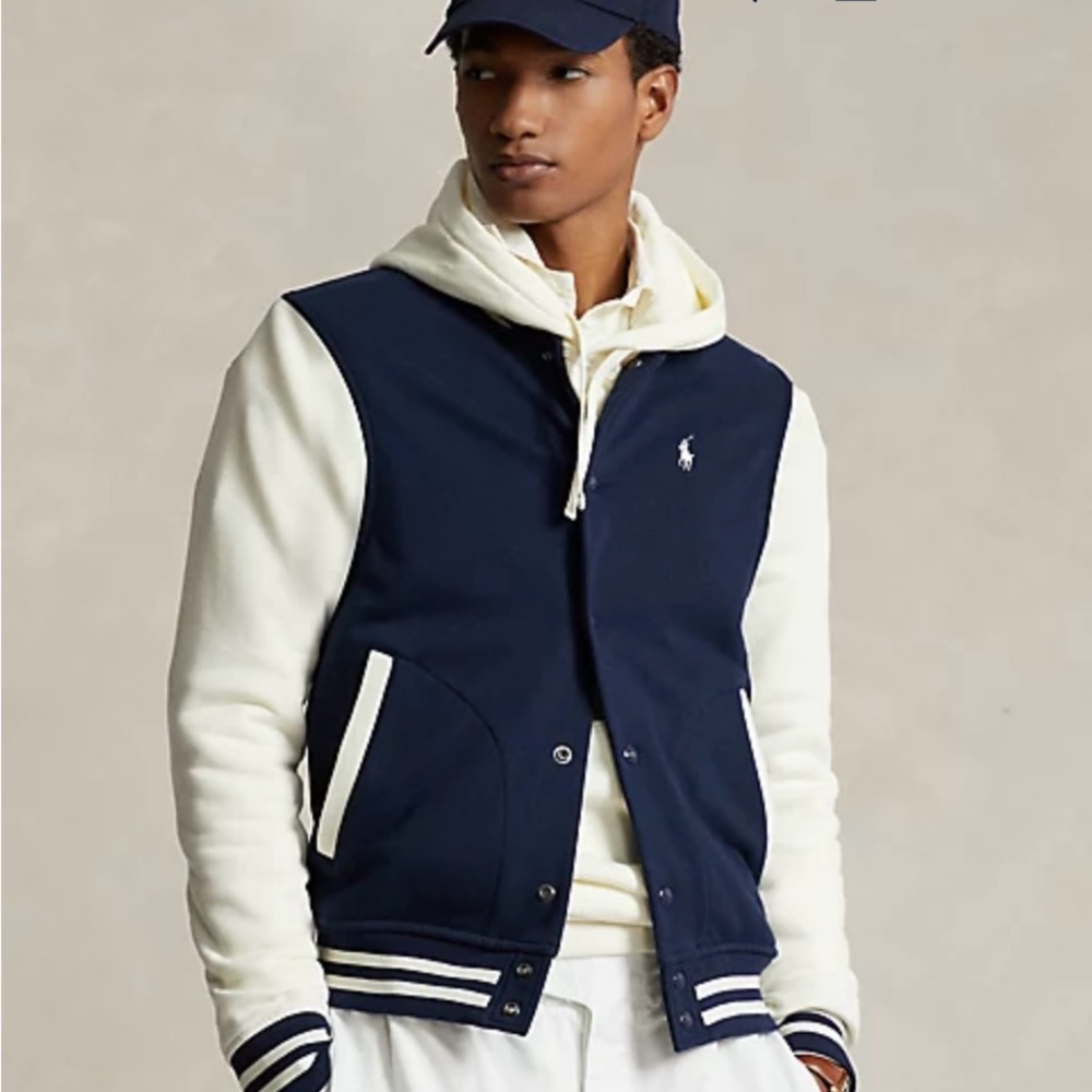 NWT MENS BASEBALL FLEECE JACKET RALPH LAUREN.